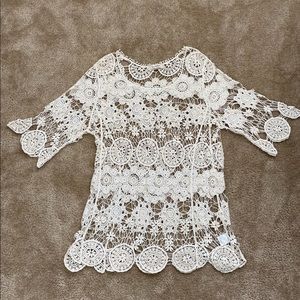 Crocheted swim cover up